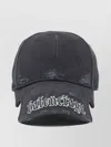 Balenciaga Black Drill Blackletter Script Cap In Black