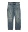 BALENCIAGA DISTRESSED BUCKLED STRAIGHT JEANS