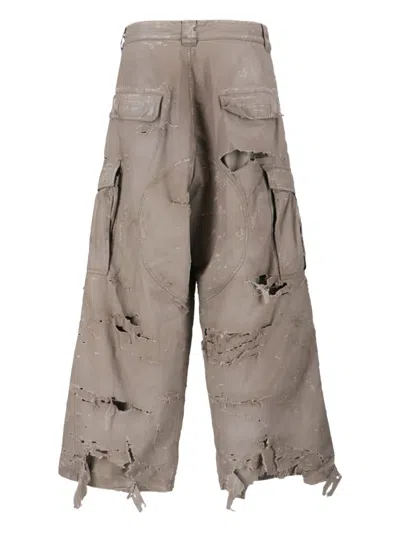 Balenciaga Distressed Cargo Pants In Gray