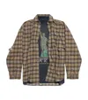 Balenciaga Distressed Check Layered Shirt In Beige