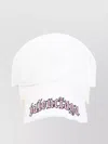 Balenciaga Distressed Logo-embrodiered Baseball Cap In White