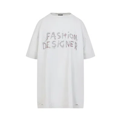 Balenciaga Distressed Cotton Shirt In White