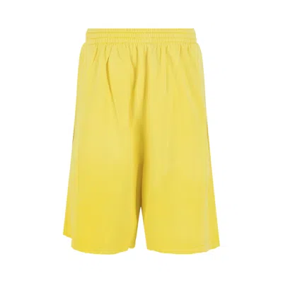 Pre-owned Balenciaga Distressed Cotton Sweat Shorts 'yellow' | Men's Size Xl