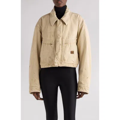 Balenciaga Women Workwear Crop Jacket In Neutral