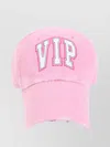 Balenciaga Distressed Cotton Visor Hat With Curved Brim