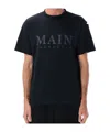 Balenciaga Black Faded Regular Fit Logo T-shirt In Blue