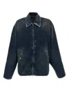 Balenciaga Denim Jacket With Used Effect Casual Jackets And Parka Blue In Blue