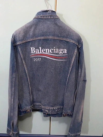 Pre-owned Balenciaga Distressed Denim Jacket