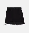 Balenciaga Distressed Asymmetric Mini Skirt In Black