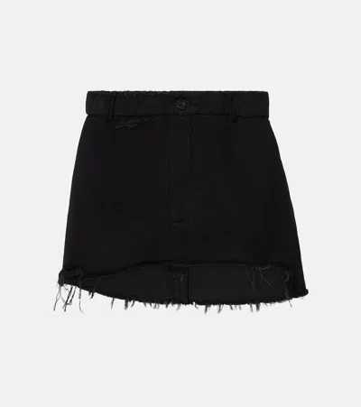 BALENCIAGA DISTRESSED DENIM MINISKIRT