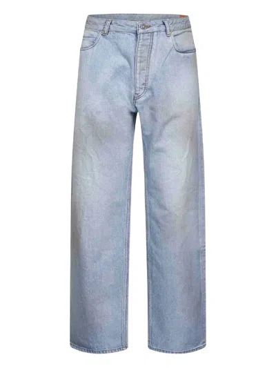 Balenciaga Relaxed Fit Distressed Denim Trousers In Blue
