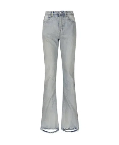 Balenciaga Distressed-effect Flared Jeans In Blue