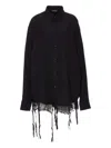 Balenciaga Women Black Lyocell Oversize Shirt