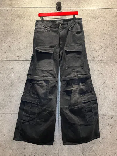 Pre-owned Balenciaga Distressed Flared Cargo Convertible Pants In Black