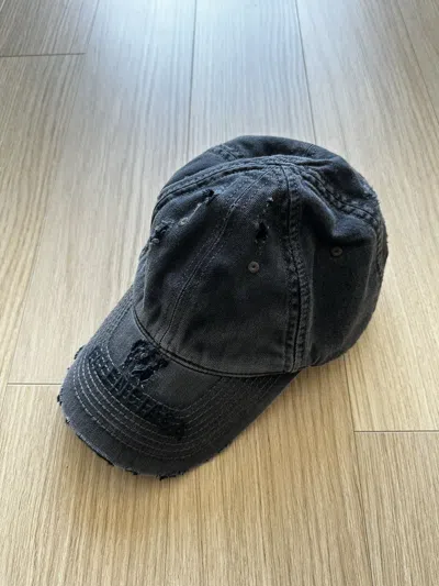 Pre-owned Balenciaga Distressed Hat In Grey