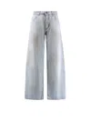 Balenciaga Relaxed Fit Wide Leg Denim Trousers In Gray