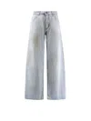 Balenciaga Relaxed Fit Wide Leg Denim Trousers In Multi
