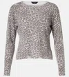 Balenciaga Distressed Leopard-print Jersey Sweater In Brown