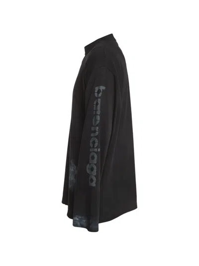 Pre-owned Balenciaga Distressed Long-sleeve T-shirt In Black