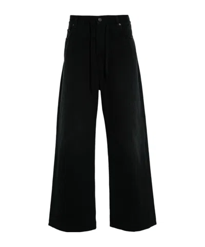 Balenciaga Distressed Loose Jeans In Black