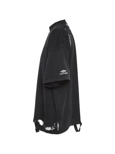 Pre-owned Balenciaga Distressed Oversized T-shirt In Black