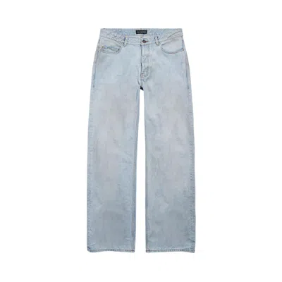 Pre-owned Balenciaga Distressed Relaxed Fit Pants 'light Blue' | Men's Size 34