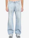 Balenciaga Relaxed Fit Distressed Denim Trousers In Blue