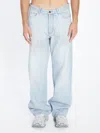 Balenciaga Relaxed Fit Distressed Denim Trousers In Blue