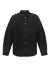 Balenciaga Distressed Shirt Jacket In Black