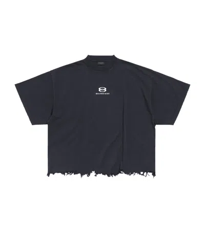 Balenciaga Distressed Unity Sports Icon T-shirt In Black