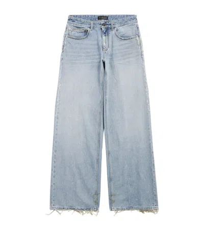 Balenciaga Distressed Wide-leg Jeans