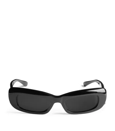 Balenciaga Diva Rectangle Sunglasses In Black