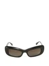 Balenciaga Diva Rectangle-frame Sunglasses In Brown