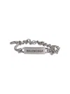 Balenciaga Adjustable Length Chain Link Bracelet In Silver