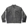 Balenciaga Logo Printed Denim Jacket In Blue