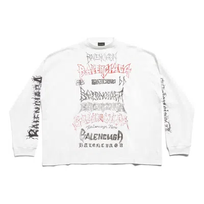 Balenciaga Diy Metal Long Sleeve T-shirt Medium Fit 'white Black Red'