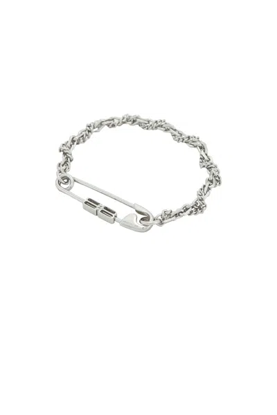Balenciaga Diy Pin Bracelet In Shiny Silver