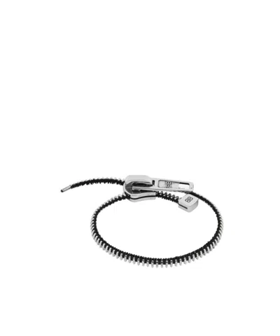 Balenciaga Diy Zip Bracelet In Shiny Silver/antique Silver/black In Metallic