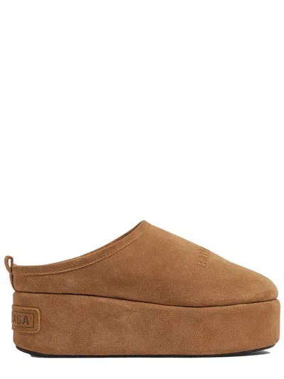 Balenciaga Domesticated Leather Flats In Brown