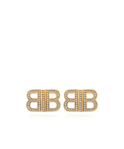 Balenciaga Double B Earrings In Yellow