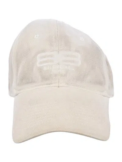 Pre-owned Balenciaga Double B Logo Embroidered Baseball Hat In Neutral