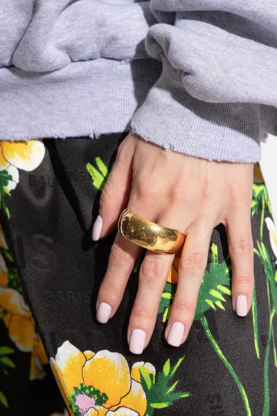 Balenciaga Double Brass Ring In Gold