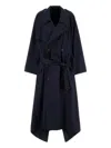 Balenciaga Navy Blue Cotton Oversize Trench Coat