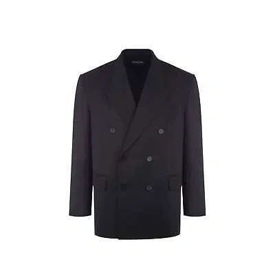 Pre-owned Balenciaga Double-breasted Blazer M In Black