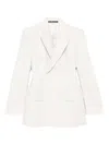 Balenciaga Double-breasted Hourglass Blazer In Neutral