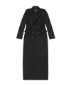 Balenciaga Hourglass Double-breasted Wool-twill Coat In Black