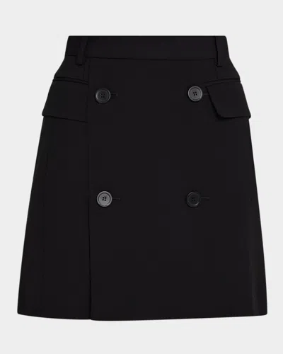 Balenciaga Double-breasted Tailored Mini Skirt In Black
