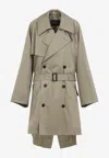 Balenciaga Beige Double-breasted Cotton Trench Coat