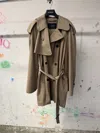 Balenciaga Double-breasted Trench Coat In Brown
