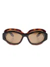 Balenciaga Double-frame Oval-shaped Sunglasses In Brown